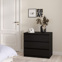 Naia 3 Drawers Chest - Black