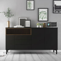 Roomers Sideboard - Black & Walnut