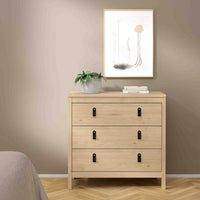 Barcelona 3 Drawers Chest - Hickory Oak