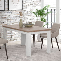 Illopa Extendable 6-8 Seater Dining Table - Oak & Snowy Oak