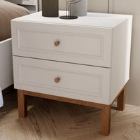 Wensley 2 Drawers Bedside Table - Light Silver