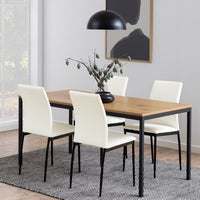 Seaford 4-6 Seater Dining Table - Black & Oak