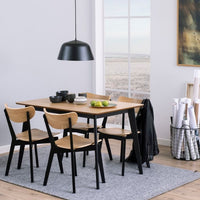Oak Roxby Dining Table with 4 Oak Dining Chairs