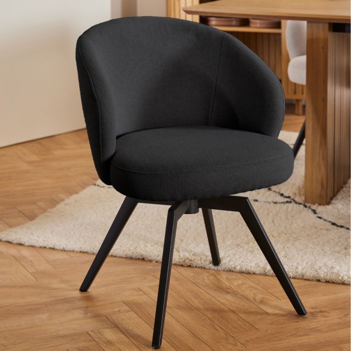 Darlene Swivel Set of 2 Dining Chairs - Black