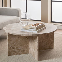 Vega Coffee Table - Latte Brown marble