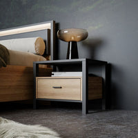 High Rock 1 Drawer Bedside Table - Matt Black