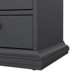 Paris 2 Drawers Bedside Table - Matt Grey