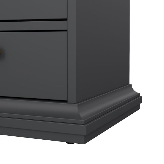 Paris 2 Drawers Bedside Table - Matt Grey