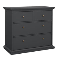 Paris 4 Drawers Chest - Matt Grey