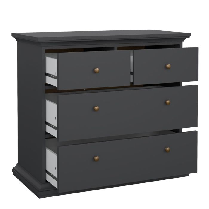 Paris 4 Drawers Chest - Matt Grey