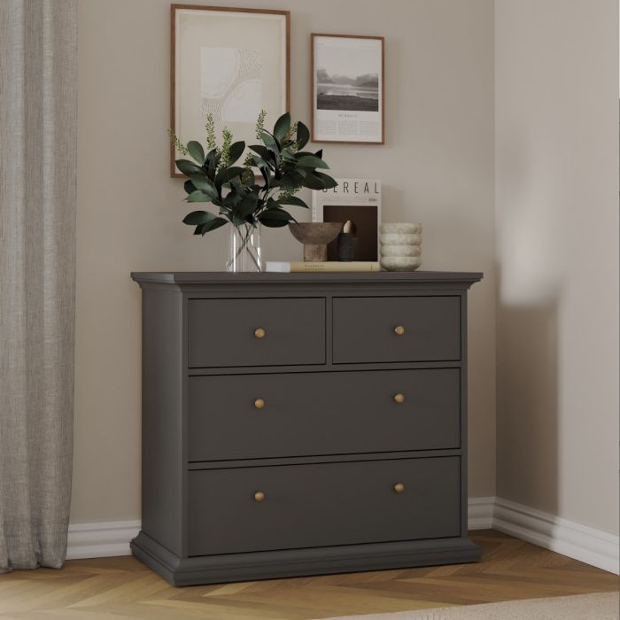 Paris 4 Drawers Chest - Matt Grey
