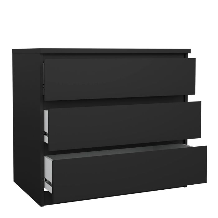 Naia 3 Drawers Chest - Black