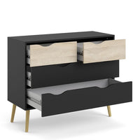 Oslo 4 Drawers Chest - Black
