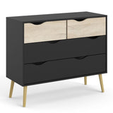 Oslo 4 Drawers Chest - Black