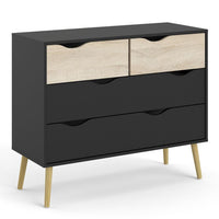 Oslo 4 Drawers Chest - Black