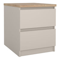 Naia 2 Drawers Bedside Table -  Cashmere