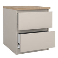 Naia 2 Drawers Bedside Table -  Cashmere