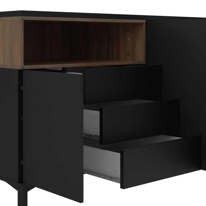 Roomers Sideboard - Black & Walnut