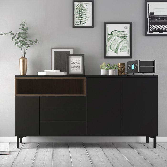 Roomers Sideboard - Black & Walnut