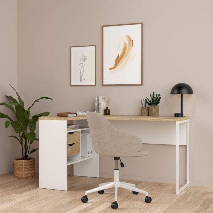 Function Corner Desk - Light Oak