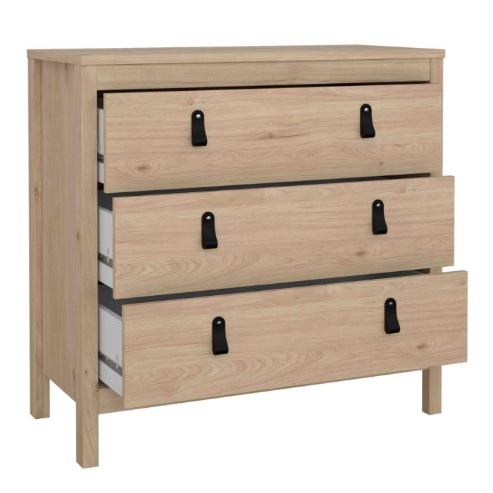 Barcelona 3 Drawers Chest - Hickory Oak