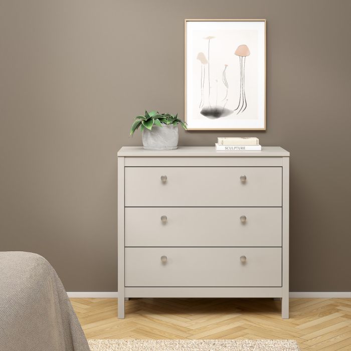 Madrid 3 Drawers Chest - Cashmere