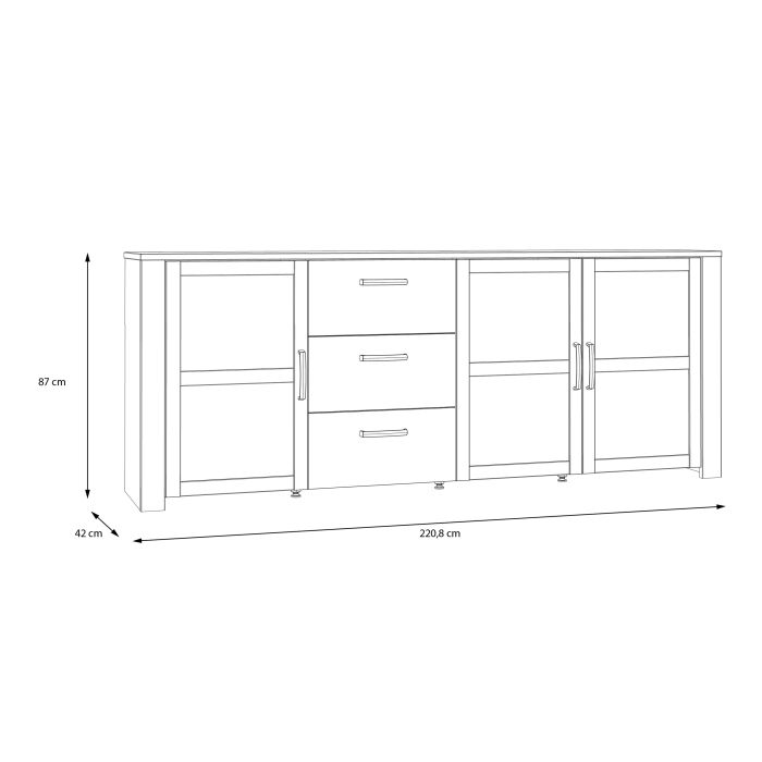Bohol Sideboard - Grey & Oak
