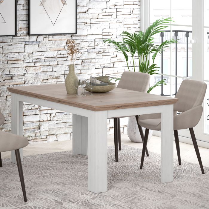 Illopa Extendable 6-8 Seater Dining Table -  Oak & Snowy Oak