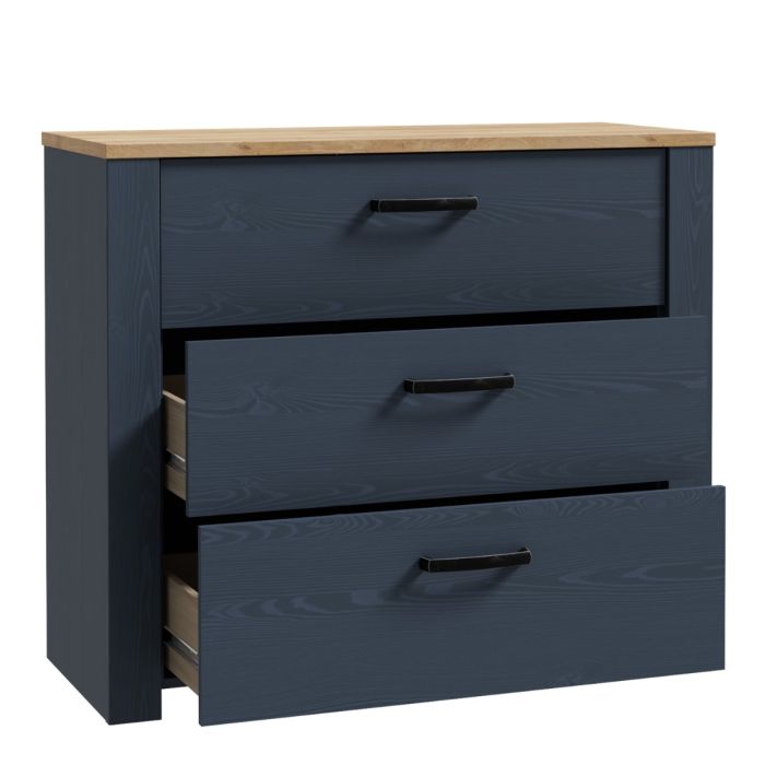 Bohol 3 Drawers Chest - Navy
