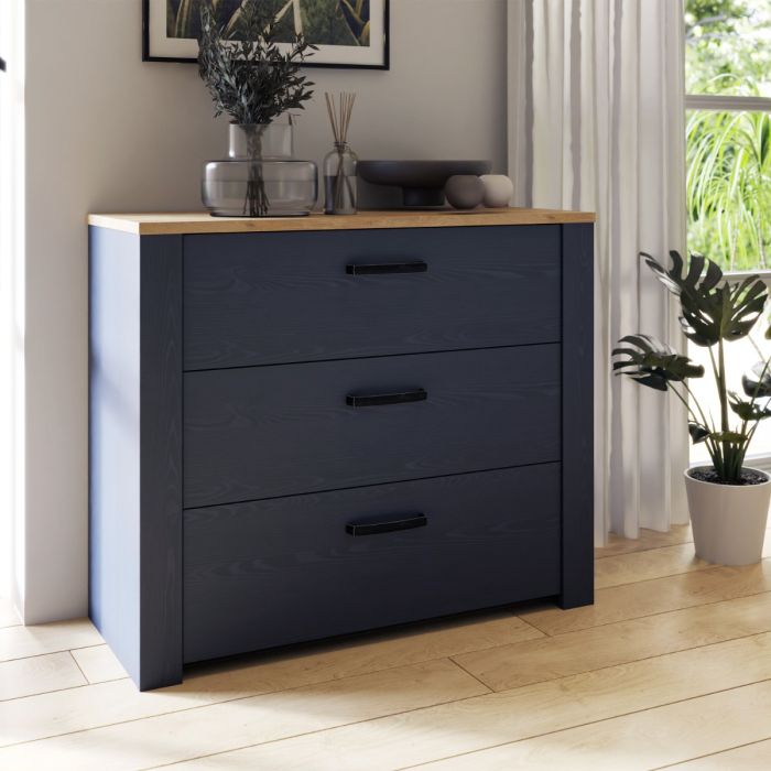 Bohol 3 Drawers Chest - Navy