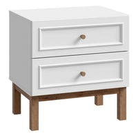 Wensley 2 Drawers Bedside Table - Light Silver