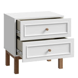 Wensley 2 Drawers Bedside Table - Light Silver