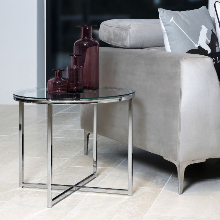 Cross Round Side Table