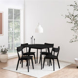 Black Roxby Dining Table with 4 Black Dining Chairs