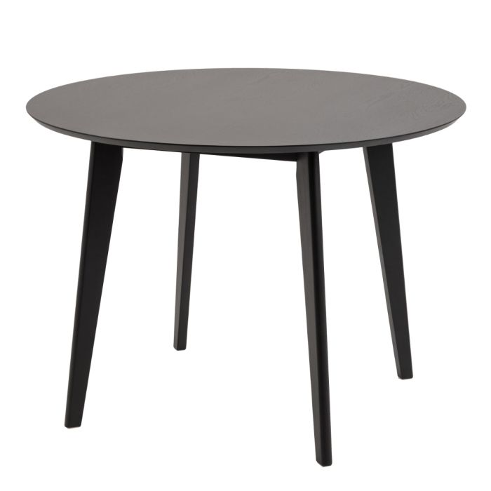 Black Roxby Dining Table with 4 Black Dining Chairs