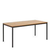 Seaford 4-6 Seater Dining Table - Black & Oak
