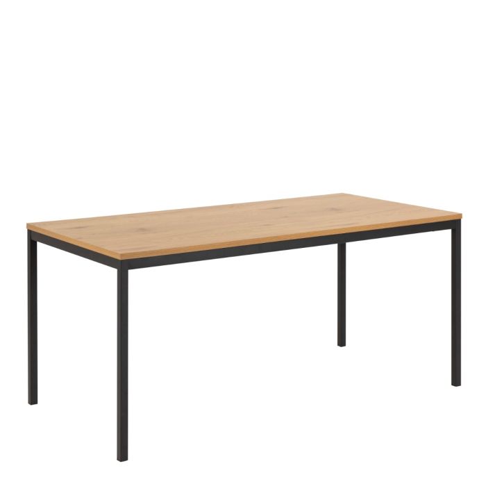 Seaford 4-6 Seater Dining Table - Black & Oak