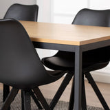 Seaford 4-6 Seater Dining Table - Black & Oak