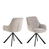 Black Angus Dining Table with 4 Sand Swivel Dining Chairs