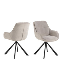Black Angus Dining Table with 4 Sand Swivel Dining Chairs