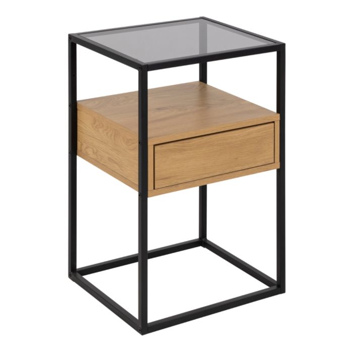 Randolf 1 Drawer Bedside Table - Oak