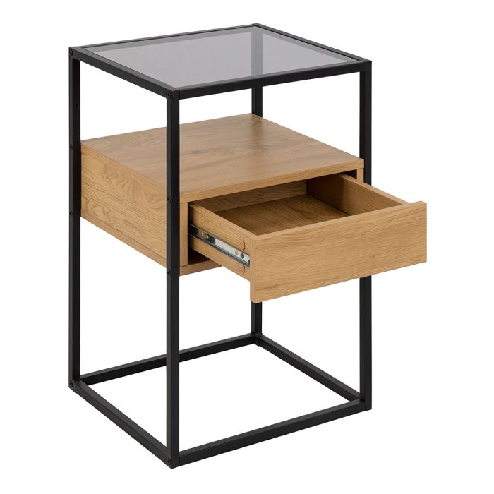 Randolf 1 Drawer Bedside Table - Oak