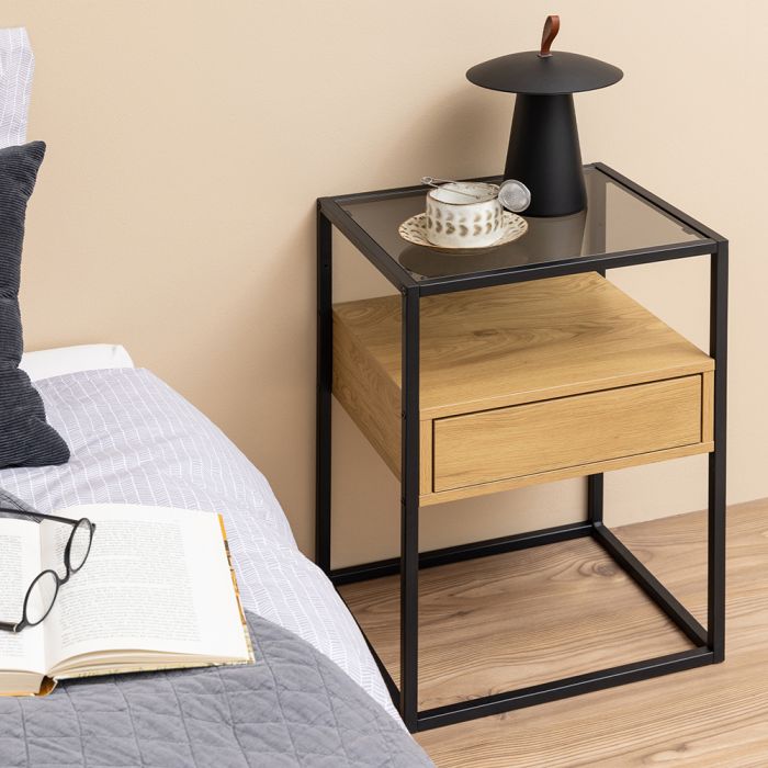 Randolf 1 Drawer Bedside Table - Oak