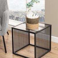 Strington Side Table - Black Glass Top