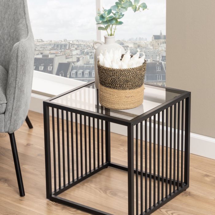 Strington Side Table - Black Glass Top