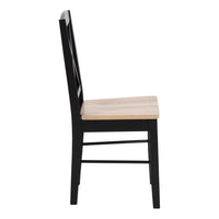 Elvira Set of 2 Dining Chairs - Black & Oak