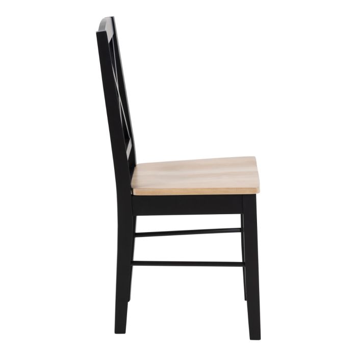 Elvira Set of 2 Dining Chairs - Black & Oak