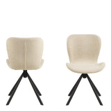 Batilda Swivel Set of 2 Dining Chairs - Cream