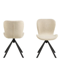 Batilda Swivel Set of 2 Dining Chairs - Cream