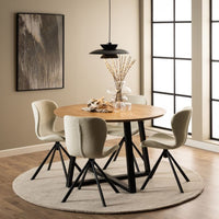 Batilda Swivel Set of 2 Dining Chairs - Cream